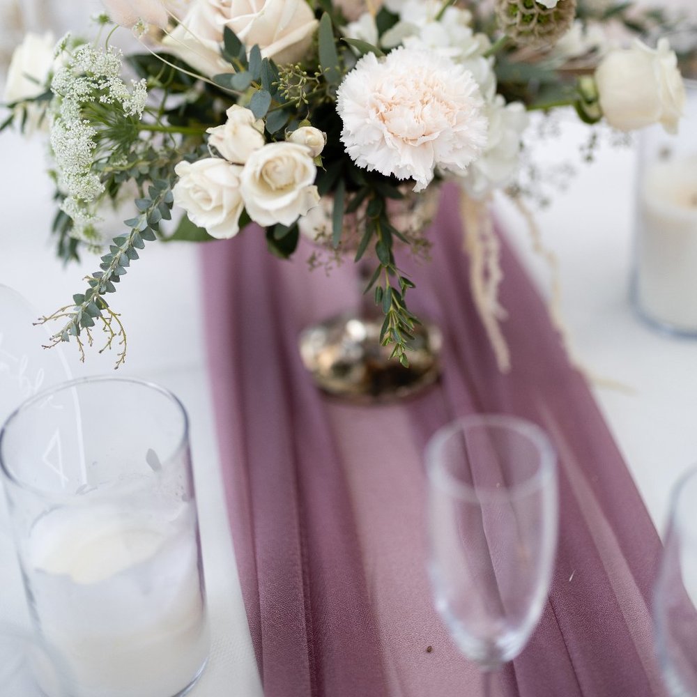 10 Ft Mauve Sheer Chiffon like table runner